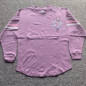 NWT Universal Studios Pink Spirit Jersey-Style Shirt, Sz Small